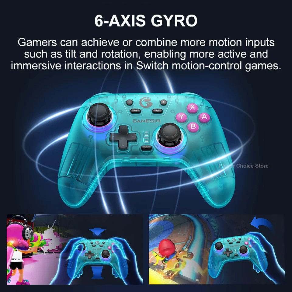 GameSir Nova Gamepads para PC y Nintendo Switch 2 Control con Joysticks Hall Effect para Switch OLED Lite Windows iOS Android Control 5