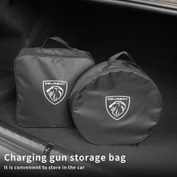 Trunk Organiser EV Car Charger Cable Storage Bag Carry Toolbox For Peugeot 206 307 308 3008 207 208 407 508 2008 107 106 205 301