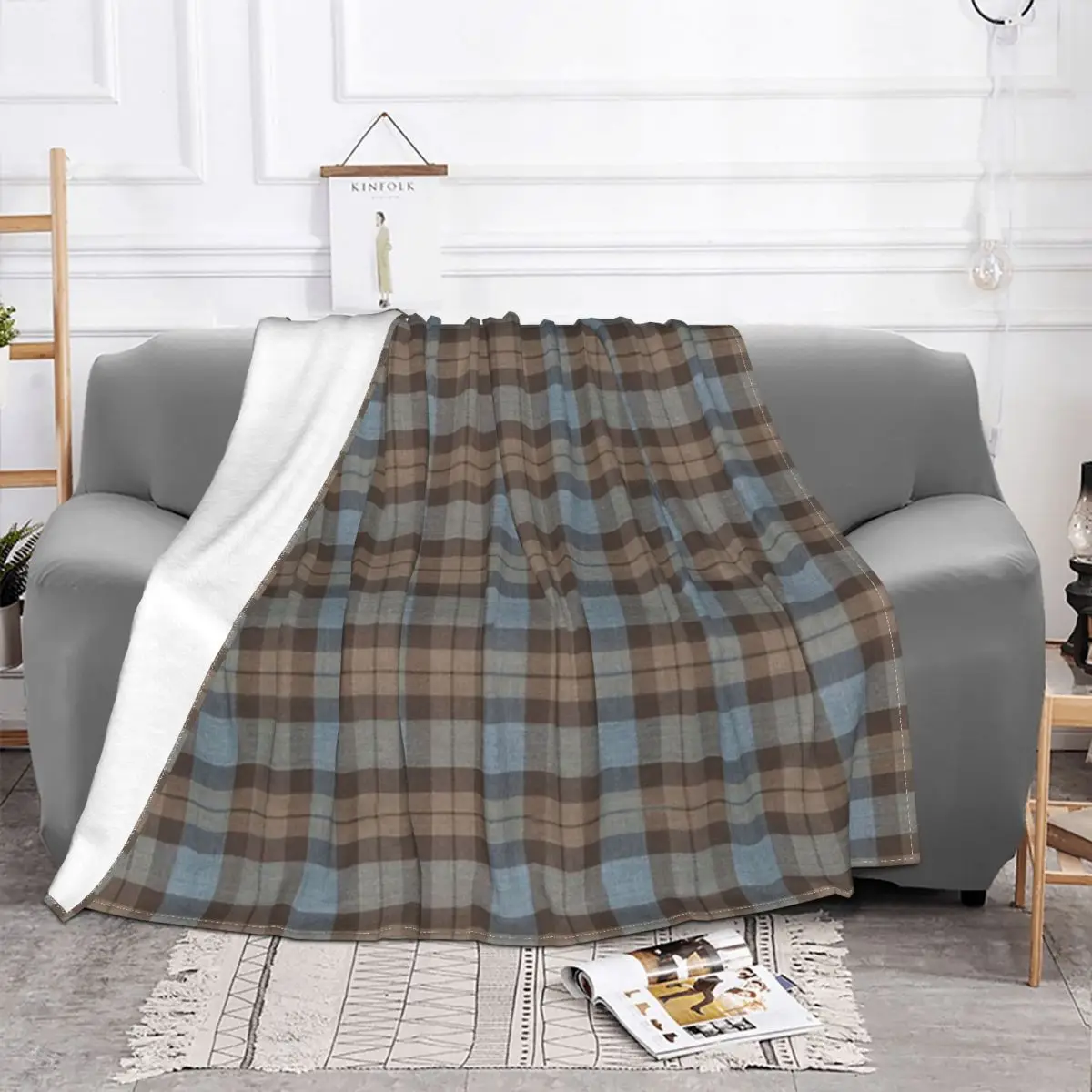 Plaid Art Blanket Flannel Tartan Cozy Soft FLeece Bedspread