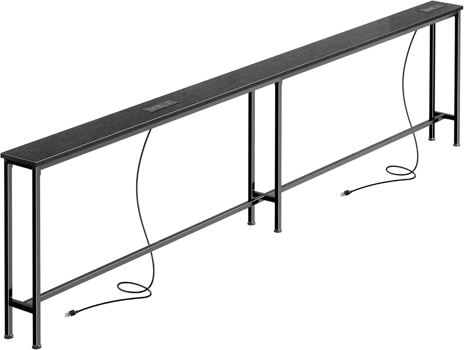 

102 Inch Sofa Table with 2 Power Outlets and USB-C Ports, 5.9 Inch Narrow Console Table with Storage, Extra-Long Entry