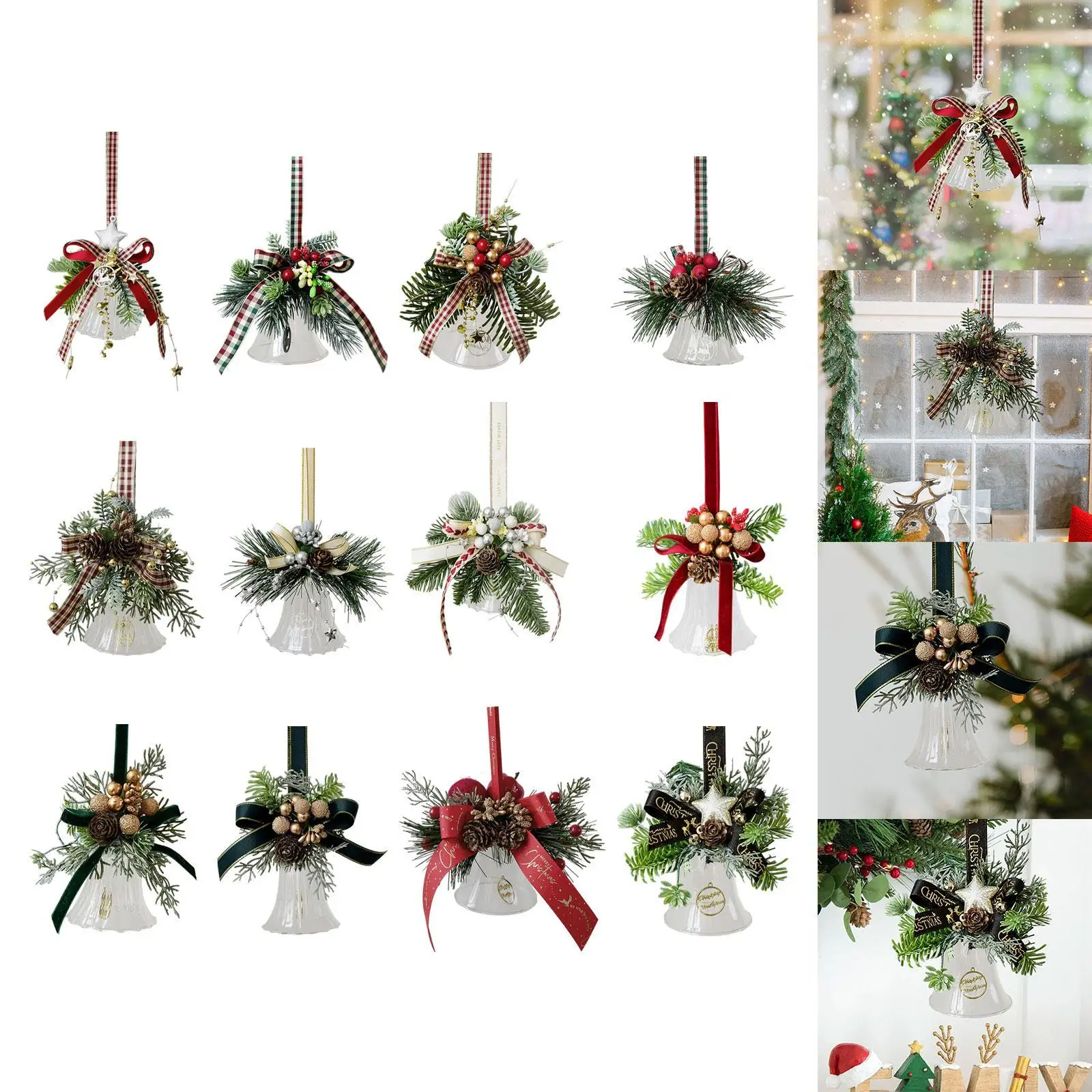 Christmas Bell Ornament,Craft Bell Xmas Tree Hanging Decoration Jingle Bell for Hotel Holiday Festive Home Party Decor