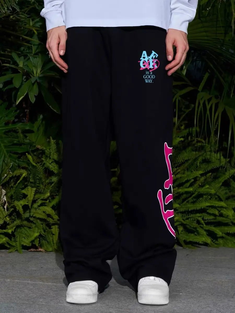 Y2k Wide-leg Pants American Colorful Fashionable pant Letter print Pants Men Retro Casual Oversized Women Trousers korean fashio