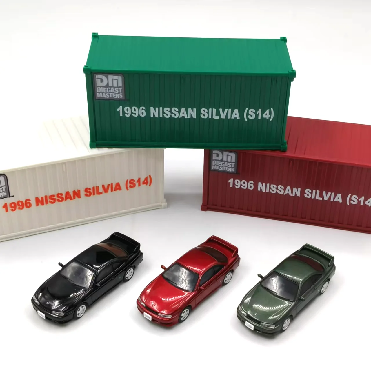 دييكاست 1:64 مقياس DM حاوية سيلفيا S14 سبيكة سيارة نموذج تحصيل لعبة هدية تذكارية عرض حلية