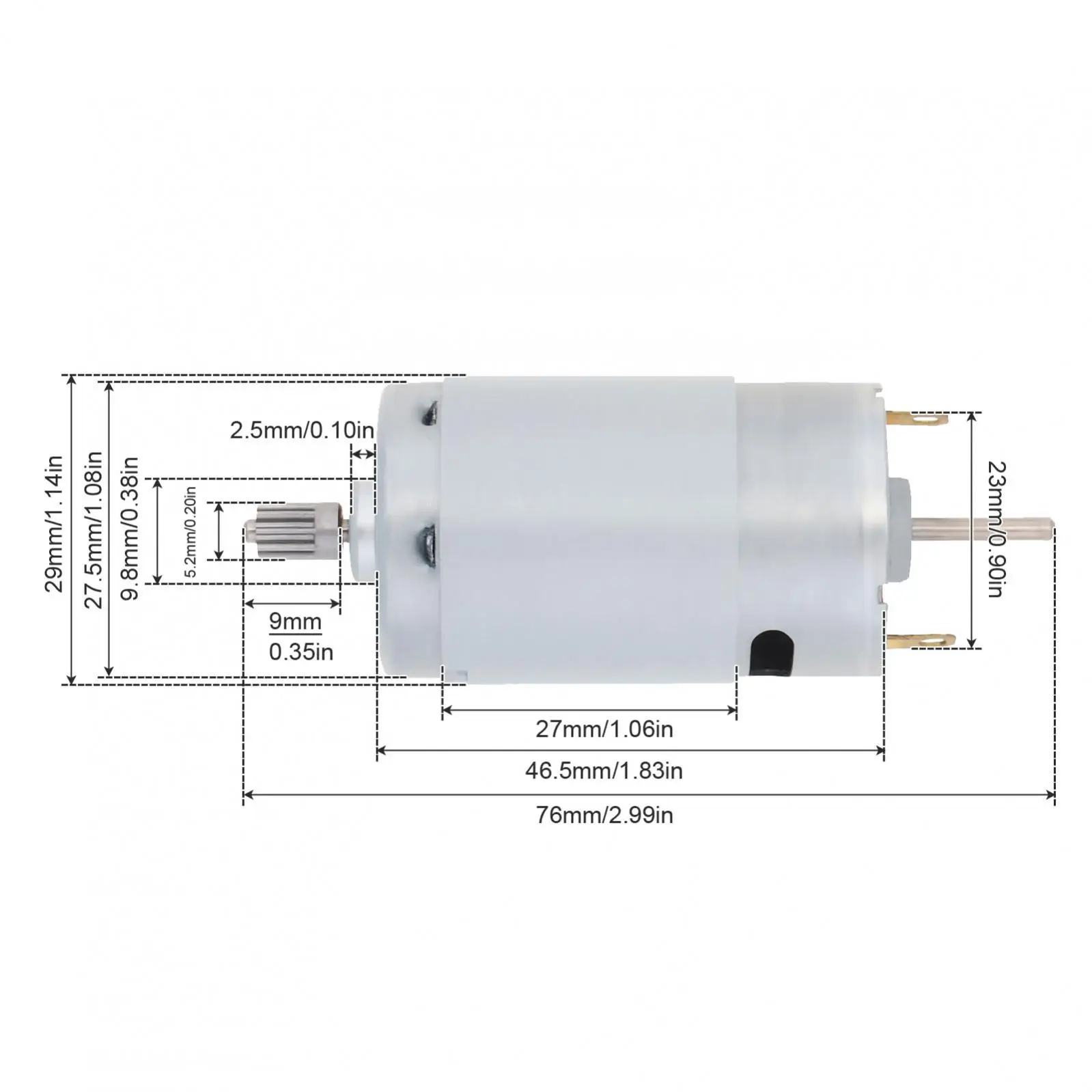 390 DC Motor 9 Teeth 12V 22000RPM High Speed Large Torque Mini Motor for Air Pump / DIY Toys / Small Appliances