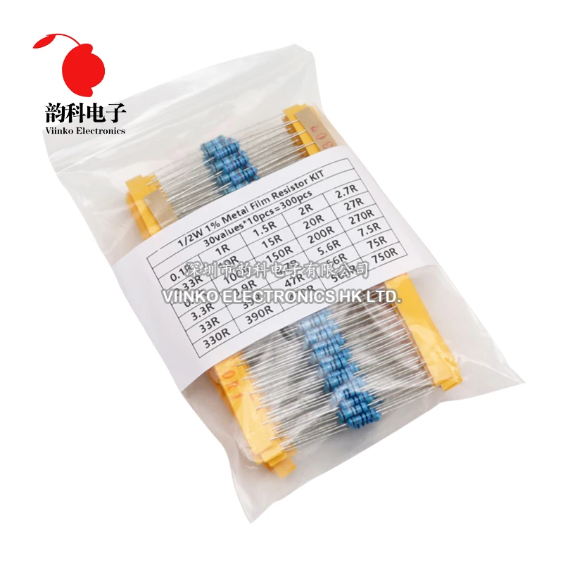 150PCS 300PCS 1/2W 1W 2W 3W Resistance 1% Metal Film Resistor Assortment Kit Set 30Kinds Each 5/10PCS 1R~750R 1K~820K Ohm