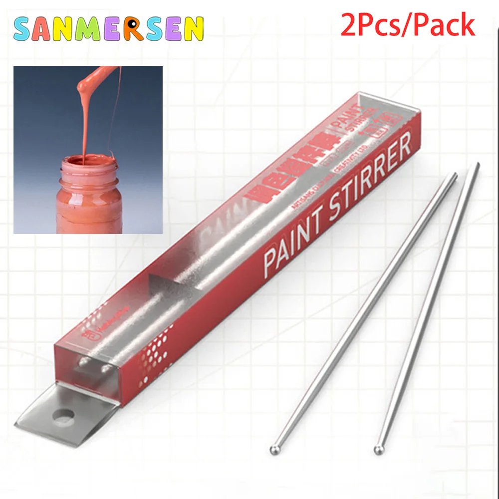 

2Pcs Metal Paint Stirrer Art Resin Mixer Epoxy Mixer Paint Mixer Paint Stir Sticks 177mm Corrosion Color Mixing Rod Model Kit