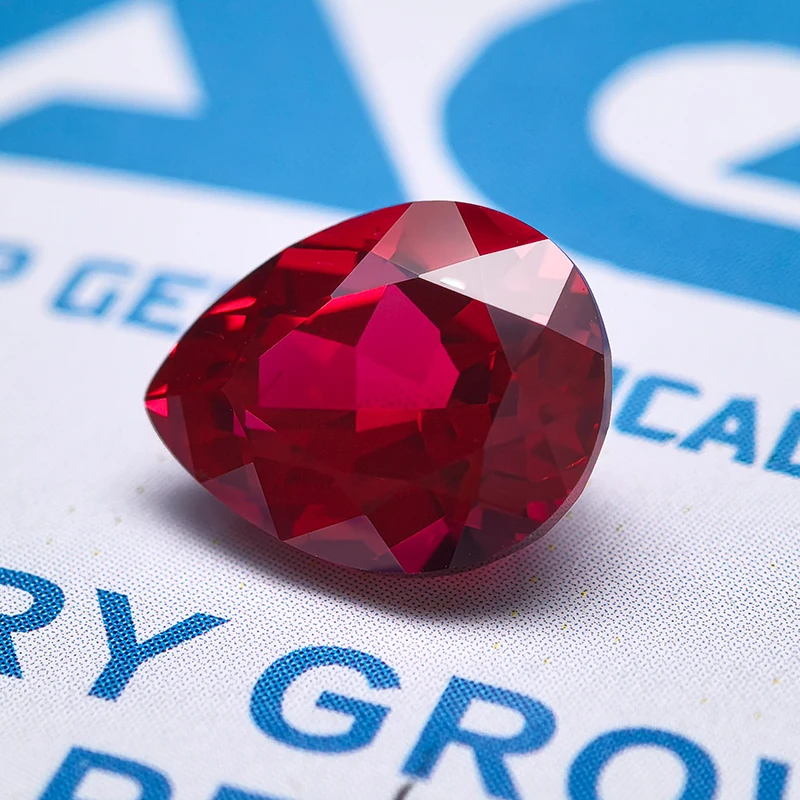 Lab Grown Ruby Pear Shaped Pigeon Blood Red Color VVS1 Charm Diy Jewelry For Woman Make Selectable AGL Certificate