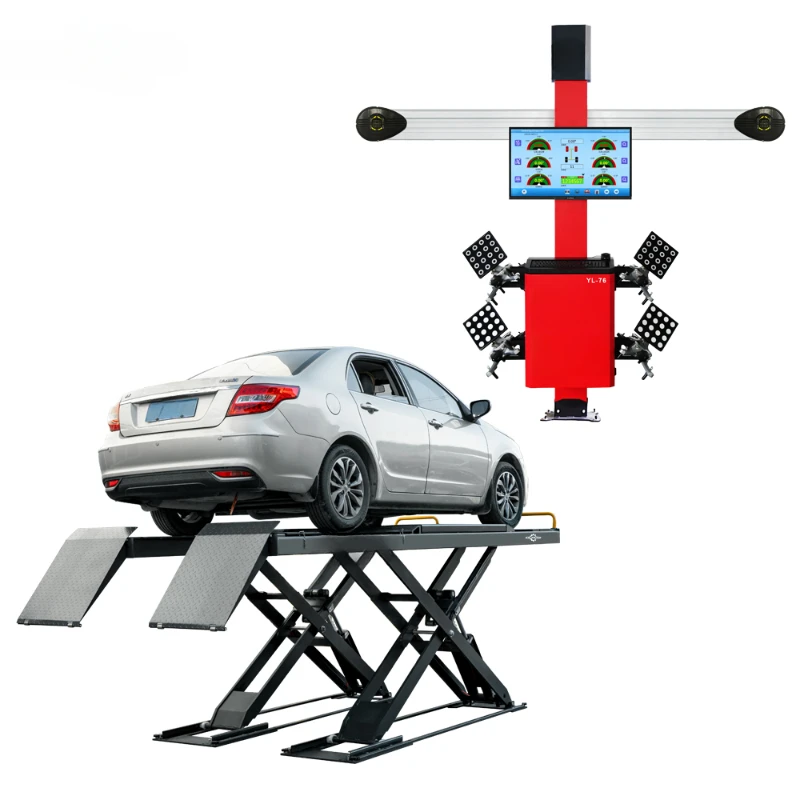 A full set of car lift the front wheel four-wheel positioning equipment 3d wheel alignment machine for sale