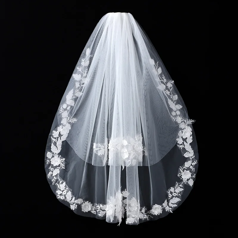 

Фата невесты, основное свадебное платье, головные уборы, средние и длинные высококачественные чувствительные аксессуары для волос с цветами Мори