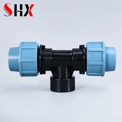 20mm 25mm 32mm PE Tee Connectors Pipe Interface 3-Way Couplings Plumbing Fittings Home Garden IBC water tank adapter