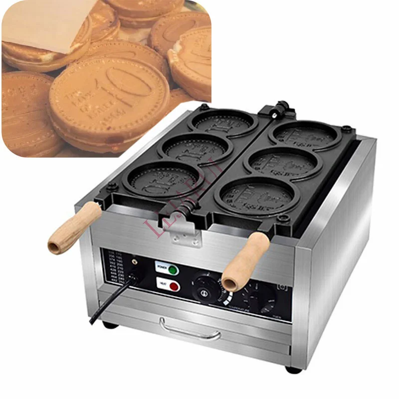 

Electric Commercial Korea Coin Scones Waffle Maker For Sale Gold Coin Waffle Machine