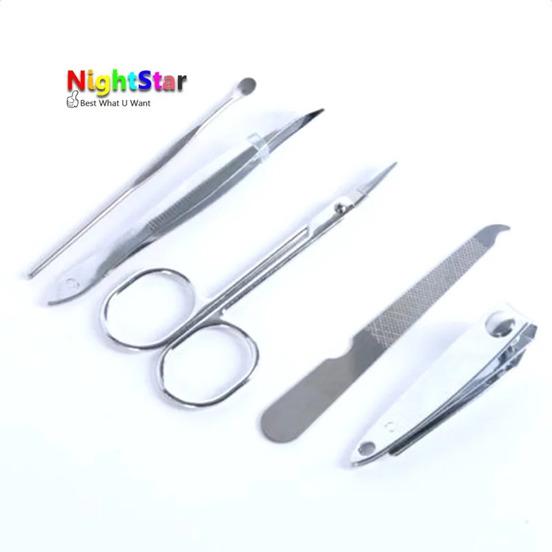 5pcs Cutter Clippers Nail Care Cutter Kit Set Cuticle Clippers Pedicure Manicure Tool Tweezers  /Color Random