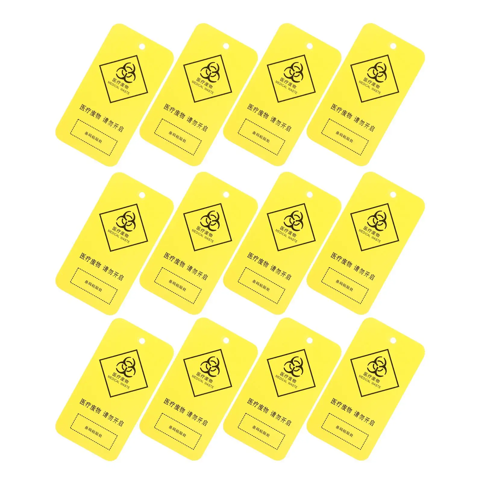 

100 Pcs Medical Waste Sign Tags Plastic Hospital Garbage Bag Labels Rubbish Clinic Tag Files Folder