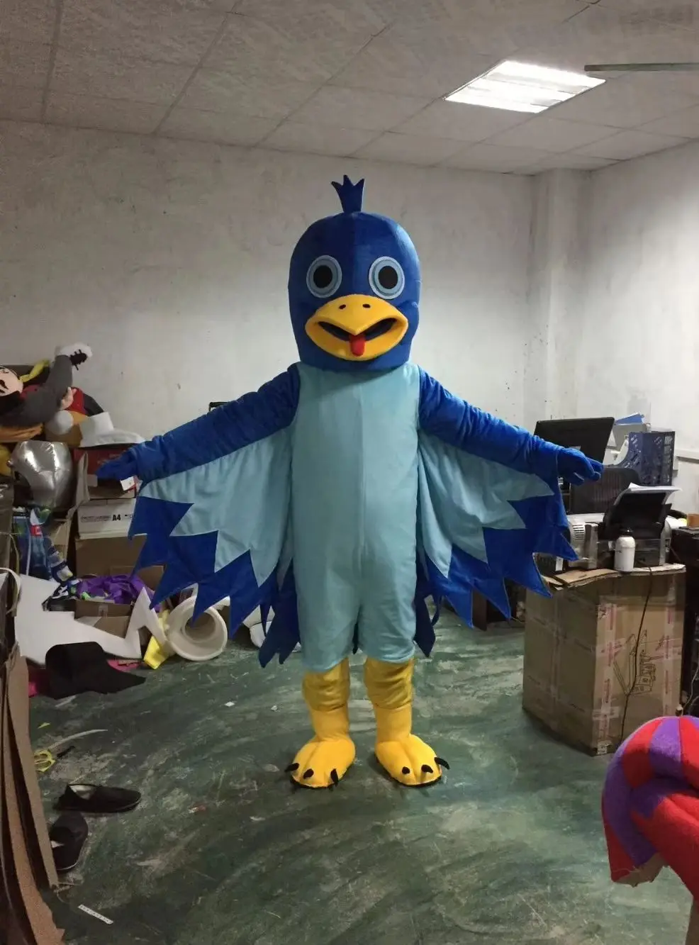 

New Adult Foam Blue Eagle Party Mascot Costume Christmas Fancy Dress Halloween Girl Mascot Costume Free Ship