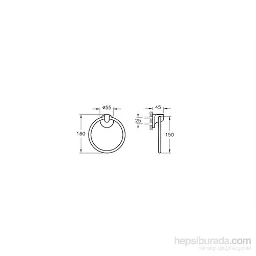 Artema Marin Ring Handtuch Halter, Chrom