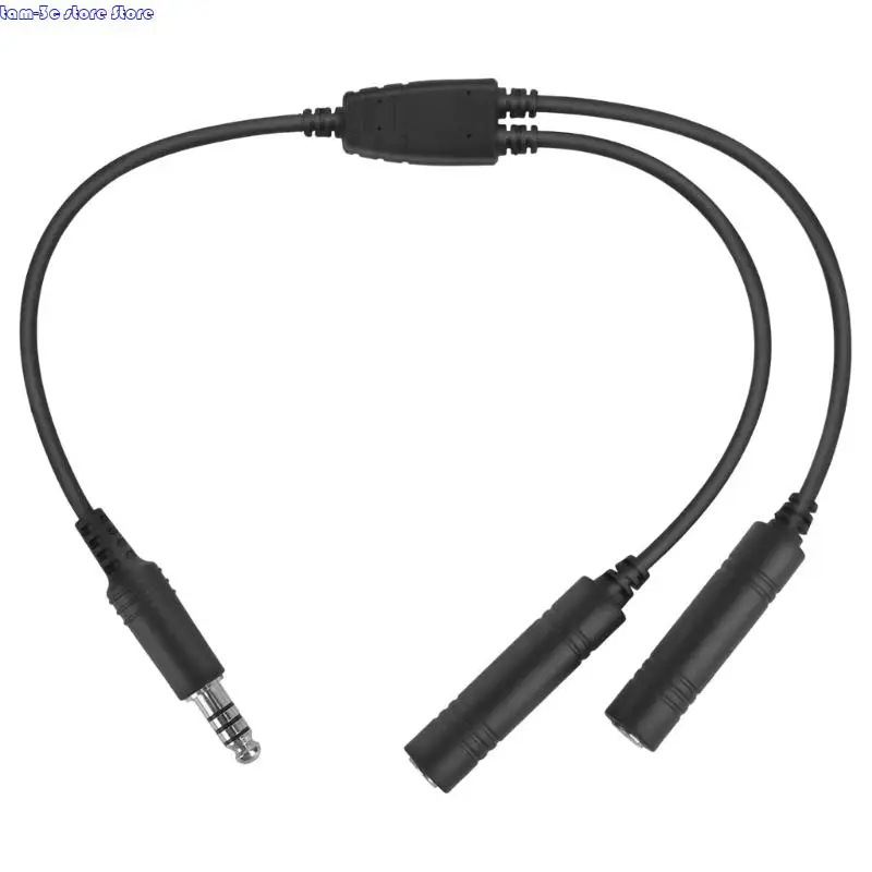 

Double Plugs Helicopter Headset Converter Cord for Aviation to U174/U Connector Communication Cable Two Way Radio System