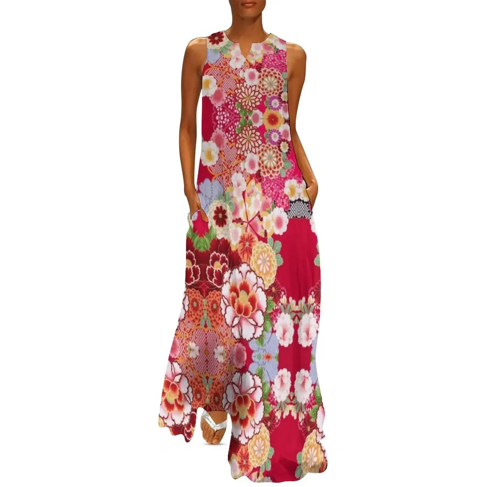 

Red Floral Burst Long Dress sexy short dresses daring summer dress sensual sexy dress for women womans clothing