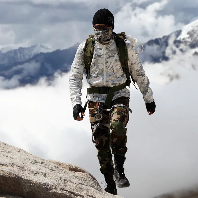 CP snow camouflage soft shell fleece insulation jacket outdoor sports tactical jacket charge jacket