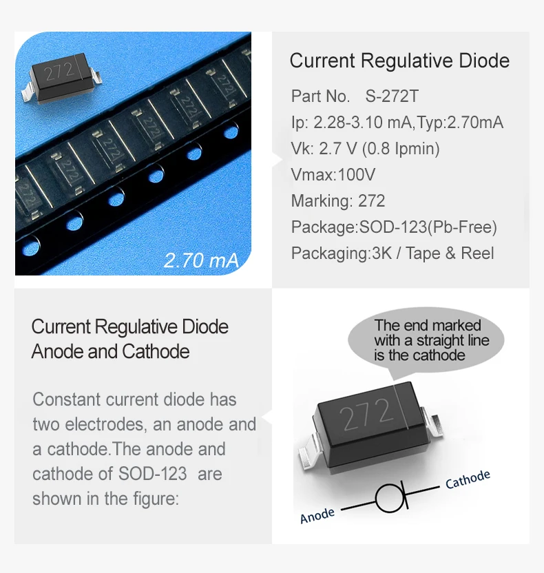 S-272T E-272 Current Regulative Diode Sod-123 Current 2.7Ma Voltage 100V