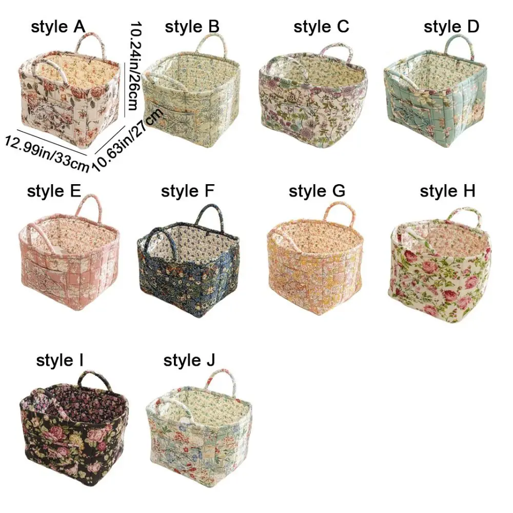 Pastoral Style Fabric Storage Basket Stackable Washable Sundries Storage Organizer Foldable Underwear Debris Organizing Frame