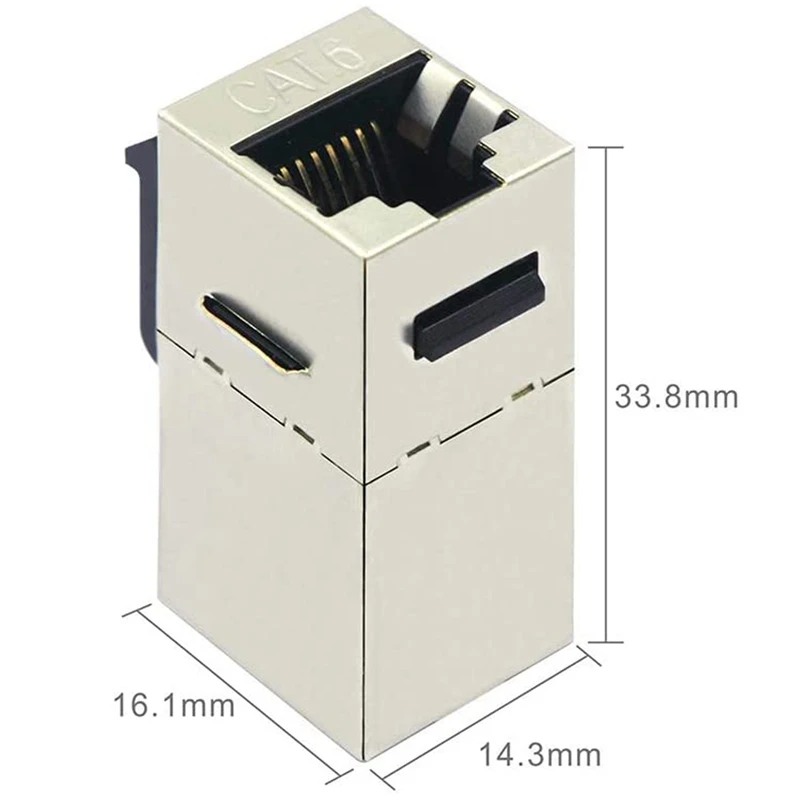 RJ45 Cat6 Shielded In-Line Coupler 25-Pack, Cat 6 Female To Female Keystone Jack 8P8C Cat5e Modular Connector