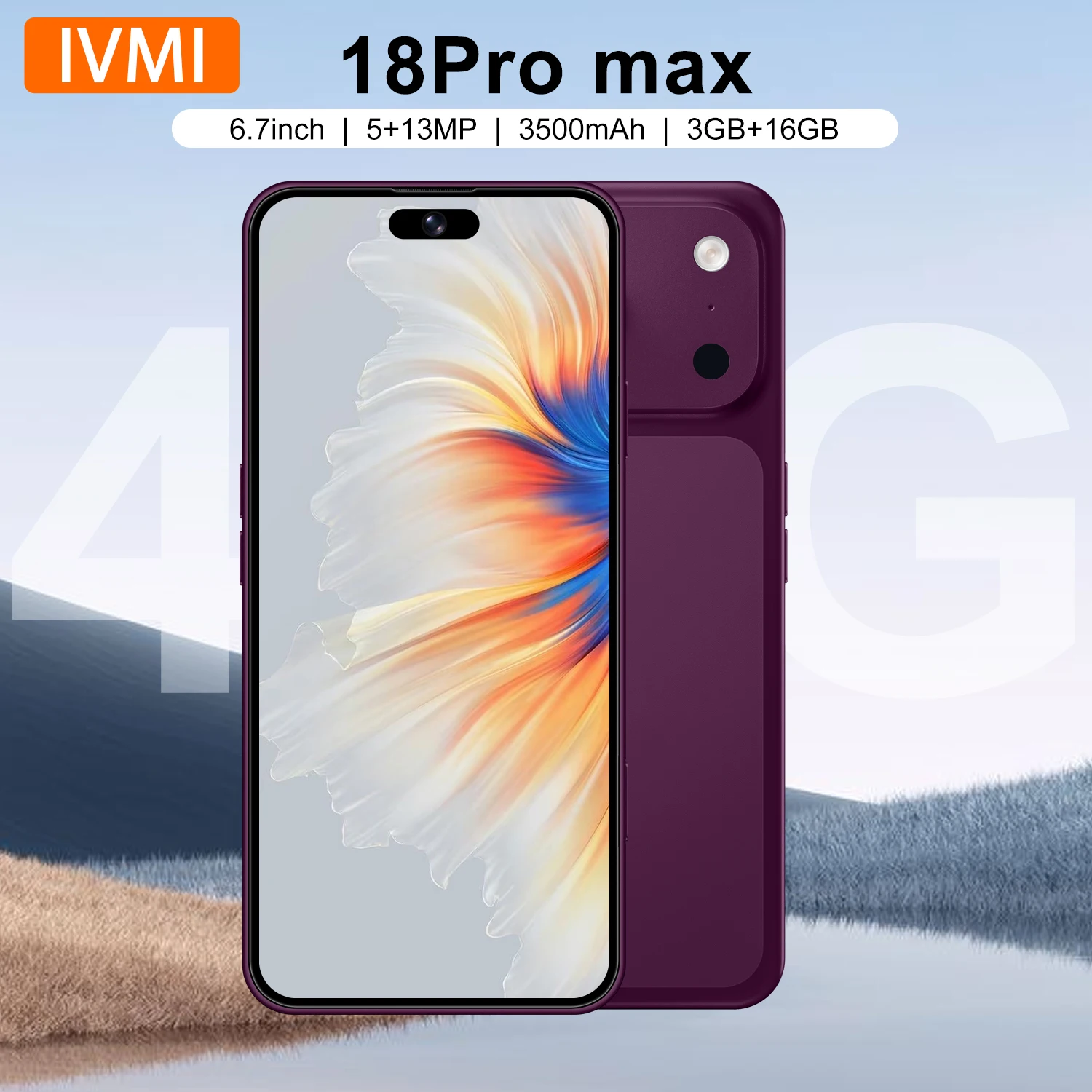 IVMI 18Pro Max Unlocked Smartphone 3GB+16GB 6.7