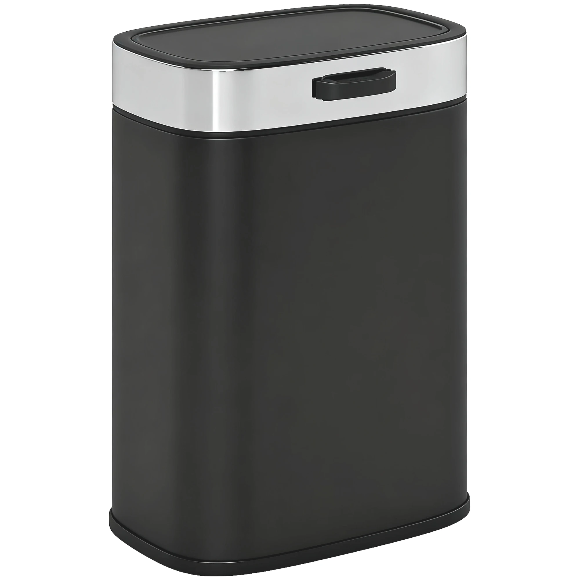 

Stainless steel kitchen waste bin with stay-open lid, removable inner bucket, 21.5 x 19.5 x 30 cm, black