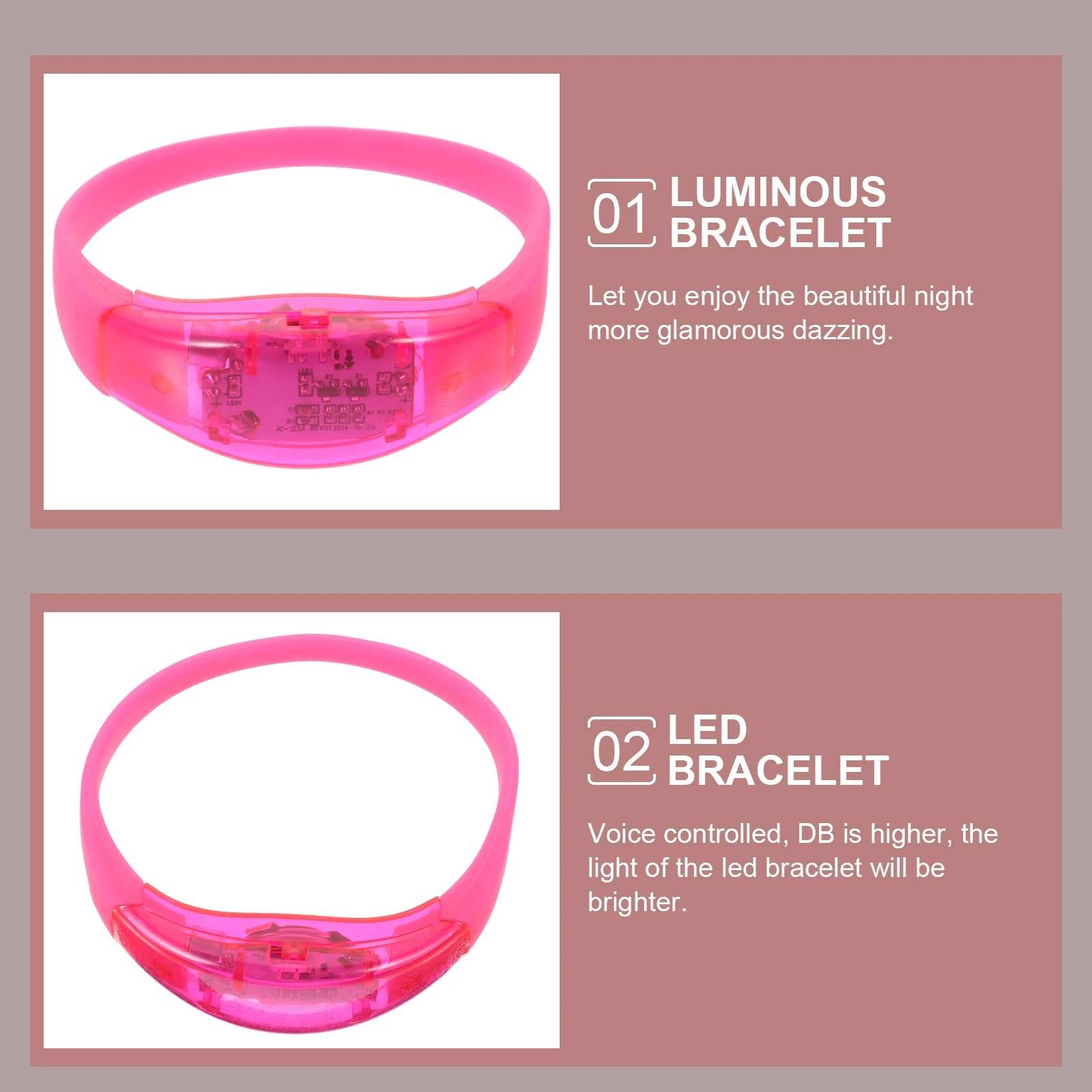 Voice-controlled Luminous Bracelet Wristband Glow Bracelets Light Silicone Bangle