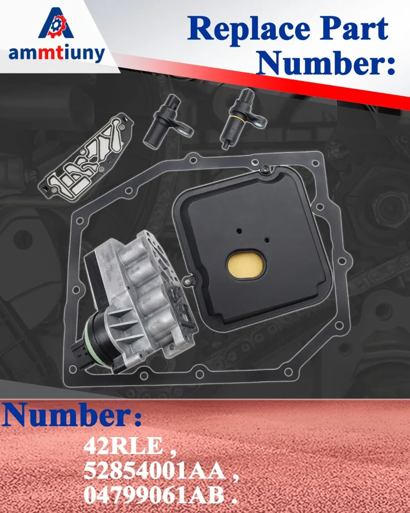 Transmission Shift Solenoid Block Pack Kit 42RLE 52854001AA 04799061AB fits for Chrysler Dodge Jeep Wrangler 300 Nitro Libert