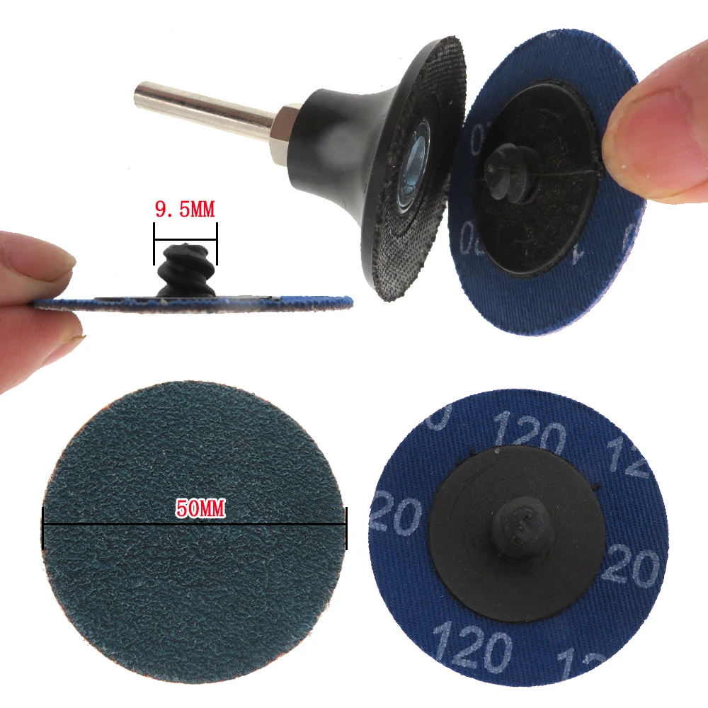 2 Inch Zirconia Roll Lock Sanding Disc Quick Change Abrasive Disc 36/60/80/120 Grits for Metal Weld Rust Paint Removal Polishing