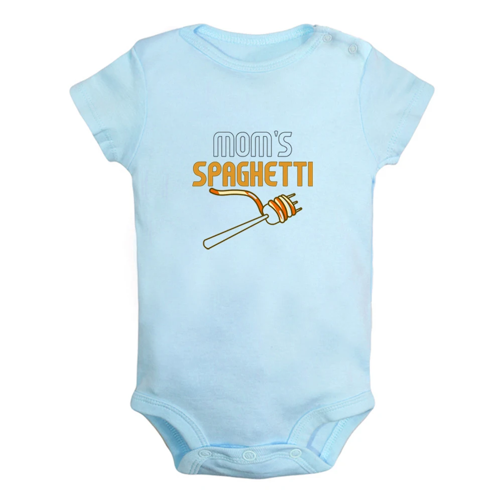 

iDzn NEW Mom's Spaghetti Cute Baby Rompers Baby Boys Girls Fun Print Bodysuit Infant Short Sleeves Jumpsuit Kids Soft Clothes