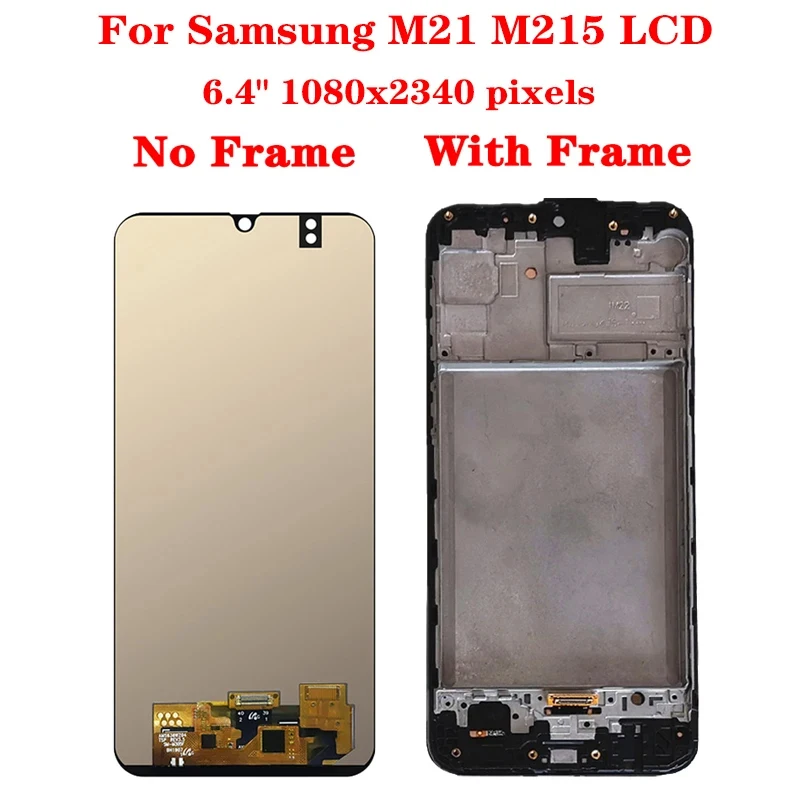 6.4''Super AMOLED M21 Lcd For Samsung  M21 2020 LCD M215 Display SM-M215F/DS LCD Screen Touch Sensor Digitizer Assembly