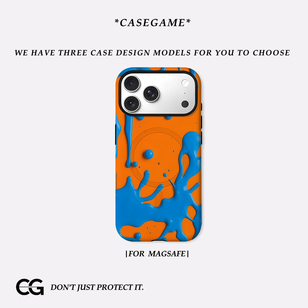 Casegame Matte Bumper für MagSafe Hülle für iPhone 17 16 15 14 Plus 13 Pro Max Stoßfeste Harte PC Blaue Farbverlauf-Abdeckung