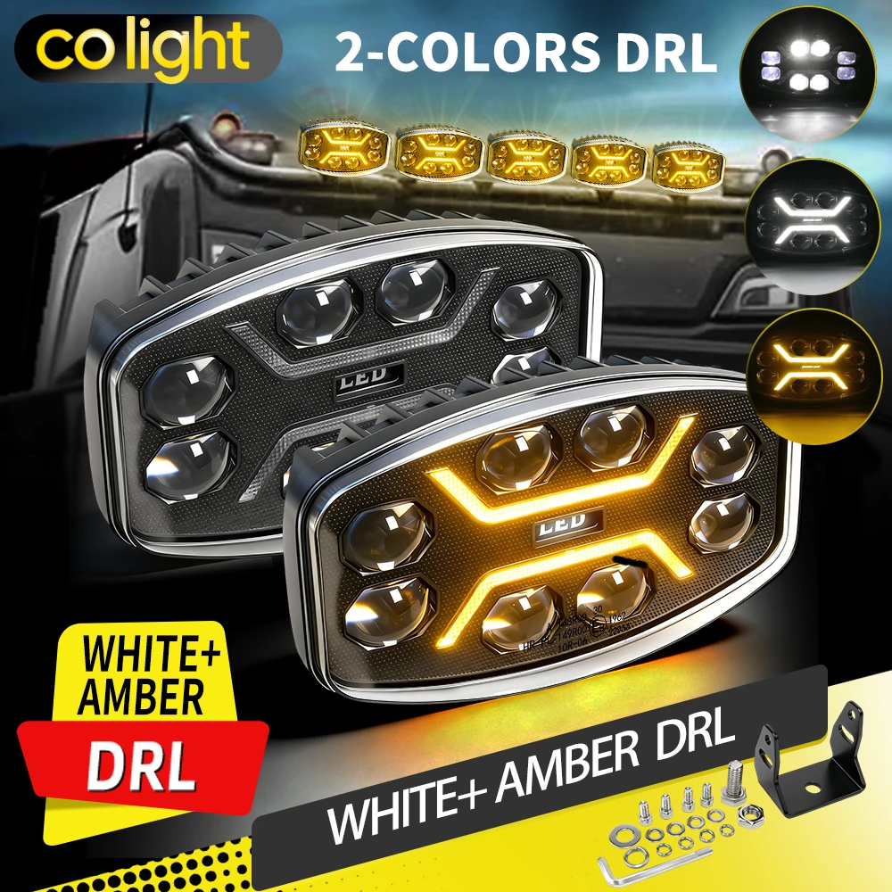 colight Ovales LED-Arbeitslicht für LKW, 10 Zoll, 100W-150W, Angel-Eye Weiß-Amber DRL, 9-30V, wasserdicht, für 4x4 Offroad & technische Traktoren im Offroad-Einsatz.