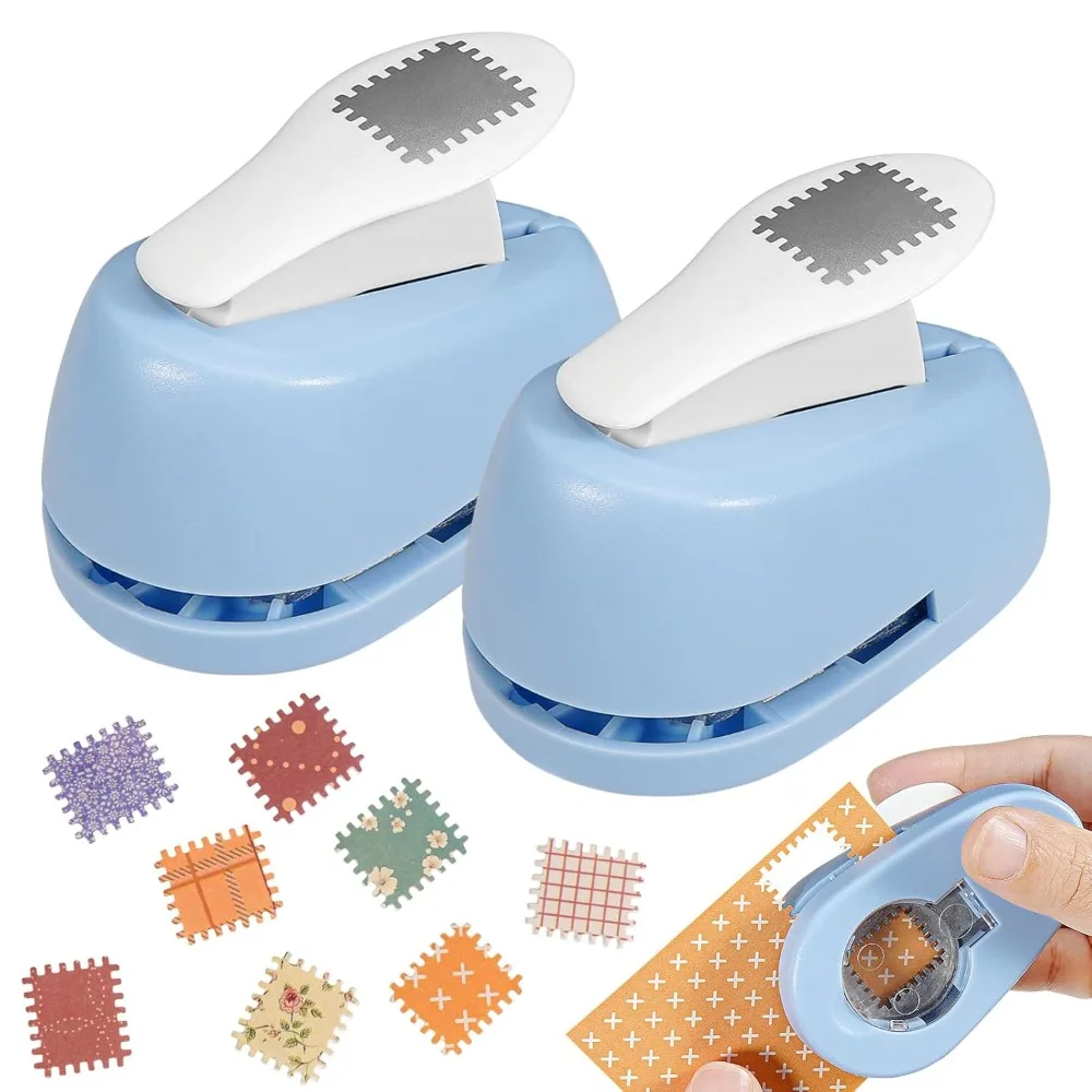 Postage Stamp Puncher Rectangular Embossed Edge Shape Paper Punch Lever Action Craft Puncher Manual Handheld Single Hole Punch