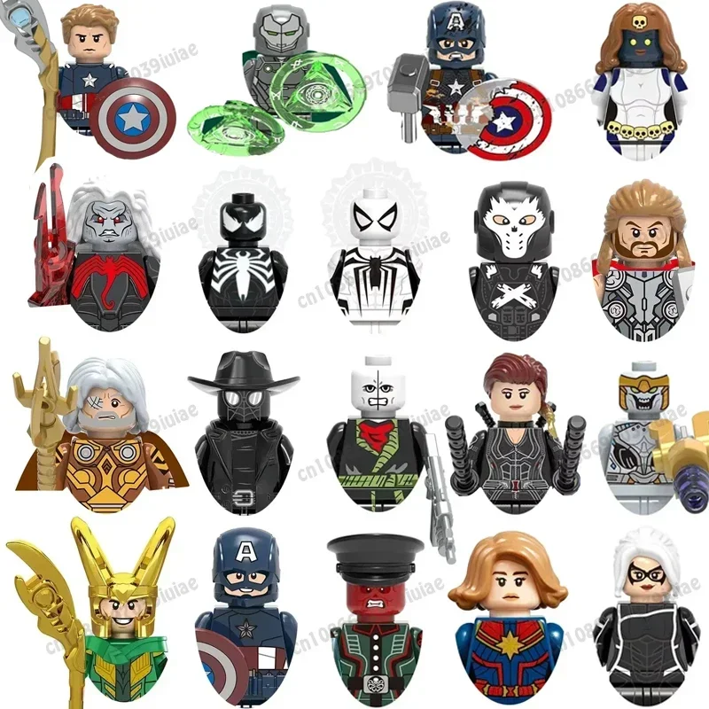 

TV6206 Marvel Spider-Man Iron Man Captain America Loki Bricks Cartoon Character building block Birthday Present X0273 G0162