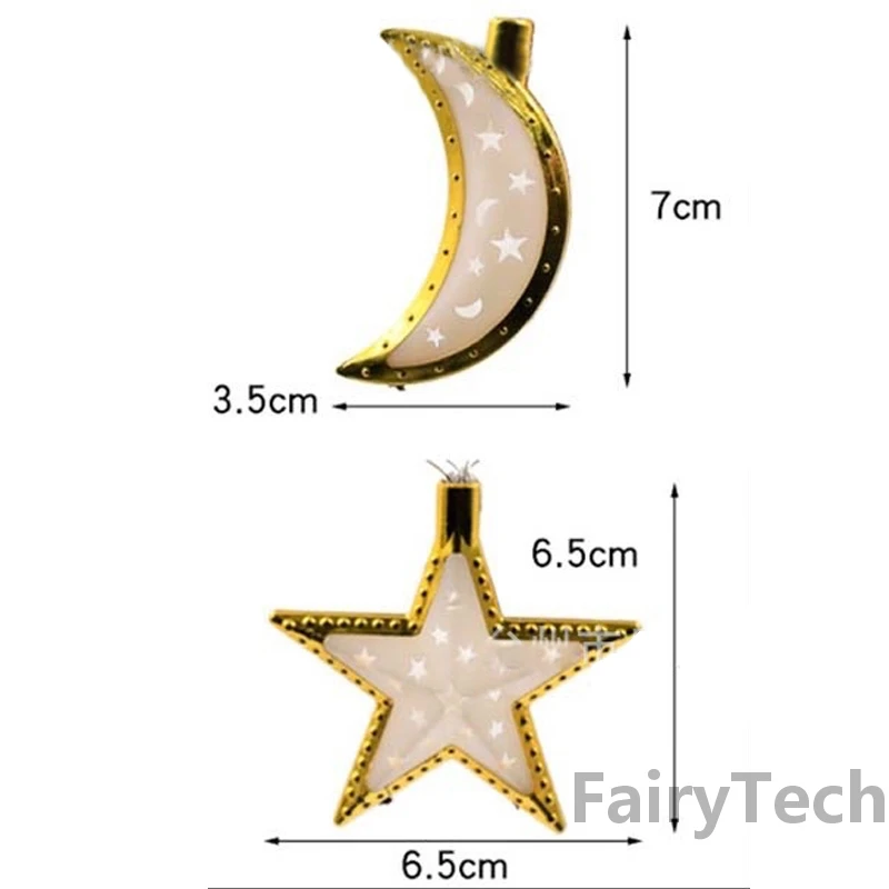 10led Eid Mubarak Star Moon Led String Fairy Lights Ramadan Kareem Decoration for Home Islamic Muslim Festival Party Supplies