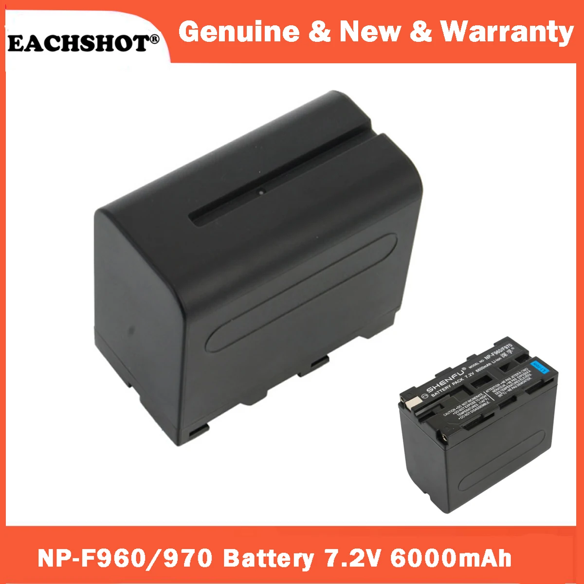 EACHSHOT Sony NP-F Series  NP-970 Battery 7.2V 6000mAh for Sokani X100 Amaran 60D 60X COLBOR CL60 CL100X XM