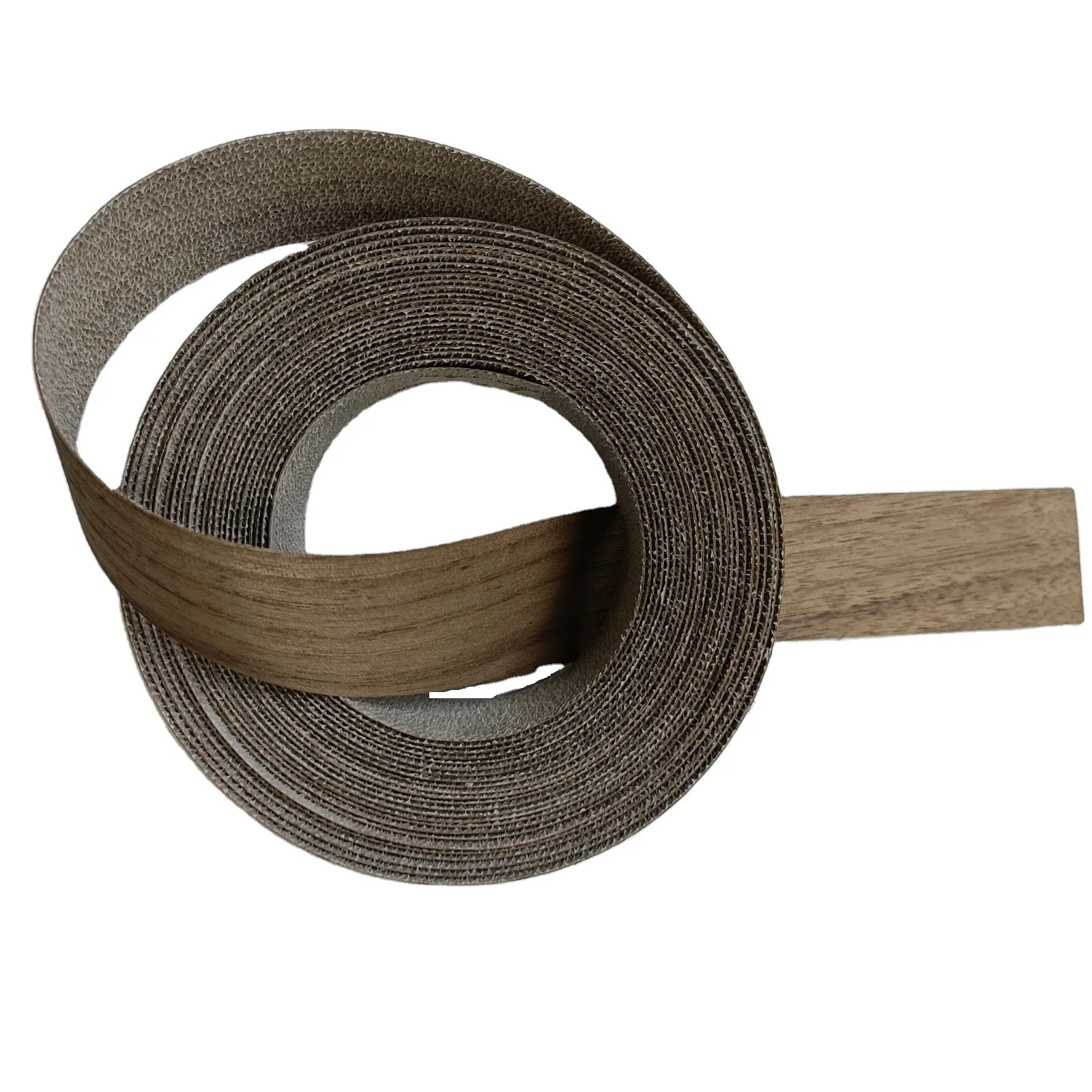 Rollo de bandas de borde de madera de nogal negro oscuro Recon de 13mm/19mm/22mm/26mm/38mm/50mm, hierro prepegado en renovación de bordes autoadhesivos