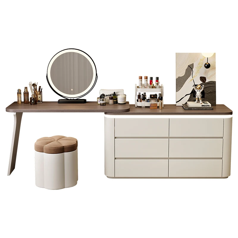 

Dresser Bedroom Modern Simple Makeup Table Storage Cabinet Integrated L-Shaped Corner Dresser Italian Minimalist