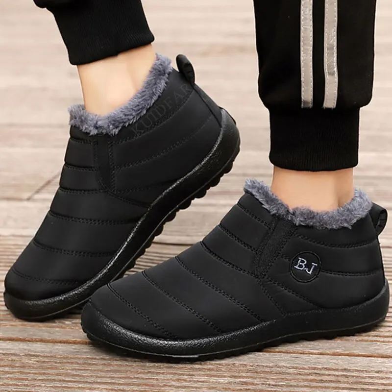 Women Boots Snow Fur Women Shoes Platform Slip on New Shoe Woman Ankle Boots Waterproof Flat Botas Mujer Winter Boot Female 2023