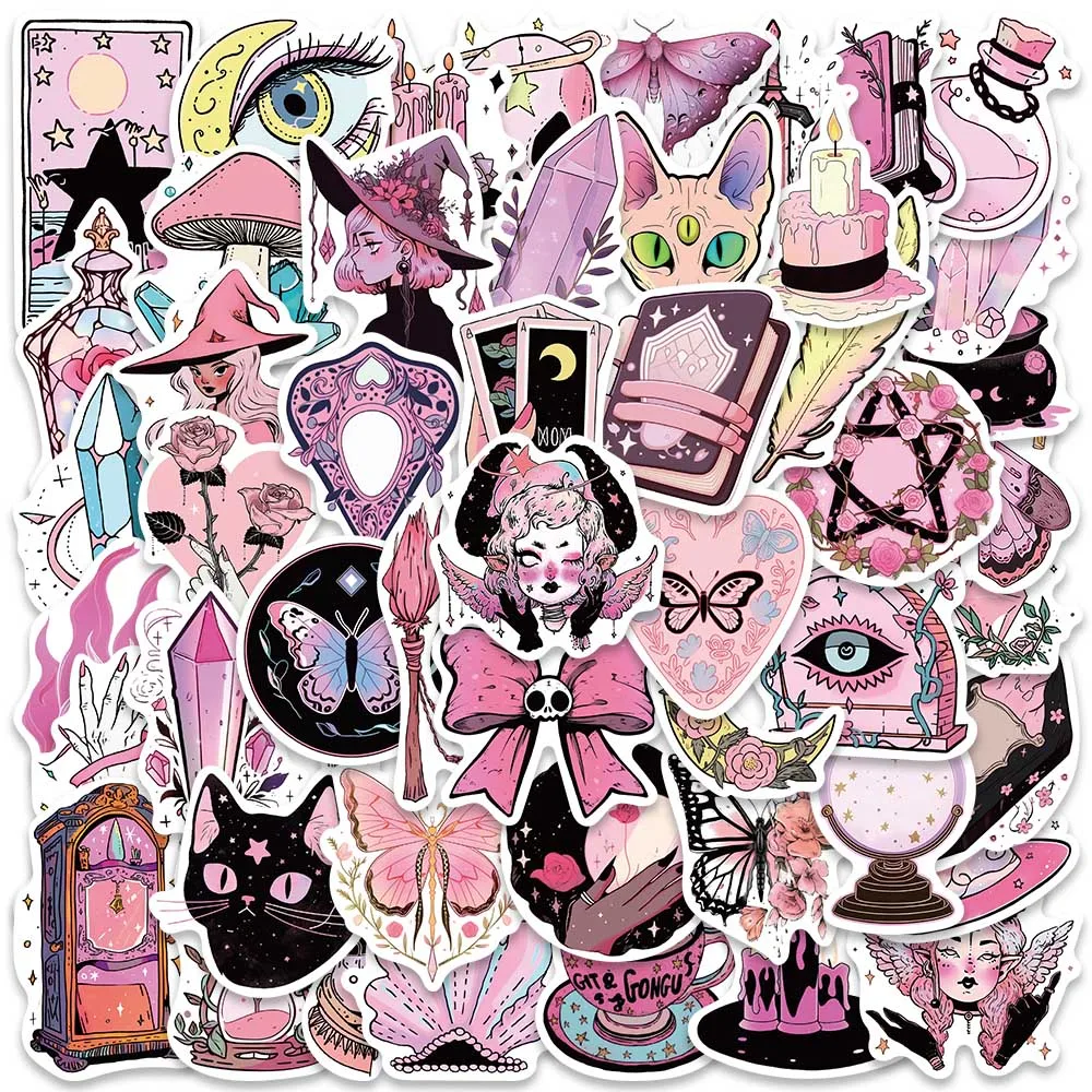 

50pcs Mysterious Witch Magic Tarot Beauty Art Cartoon Sticker DIY Phone Laptop Luggage Skateboard Graffiti Decal Fun for Kid Toy