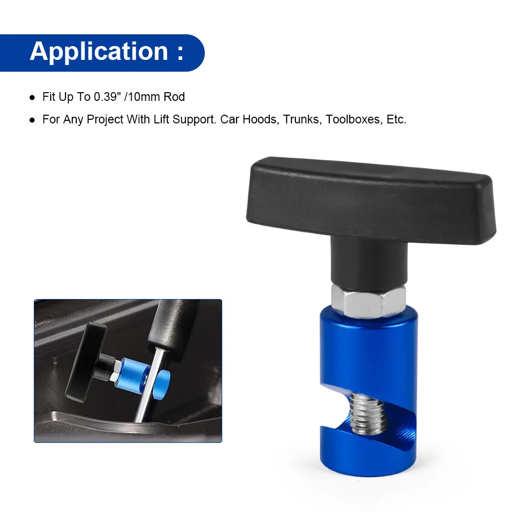 Aluminum Car Hood Holder Trunk Air Pressure Anti-Slip Engine Cover Lifting Support Rod Fixing Clamp Lift Support Clamp