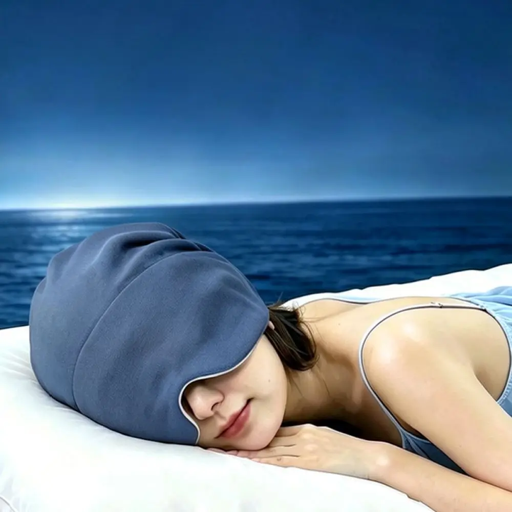 Comfortable Weighted Sleep Hat Eye Shade Soft Velvet Breathable Fabric Blackout Blindfold For Nap Travel Relaxation