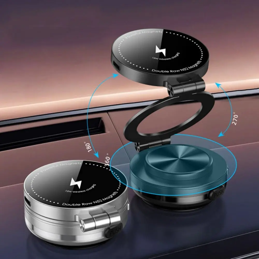 

Vacuum Adsorption Magnetic Phone Holder Foldable Suction Cup Car Phone Holder 360 Degree Rotation Adjustable