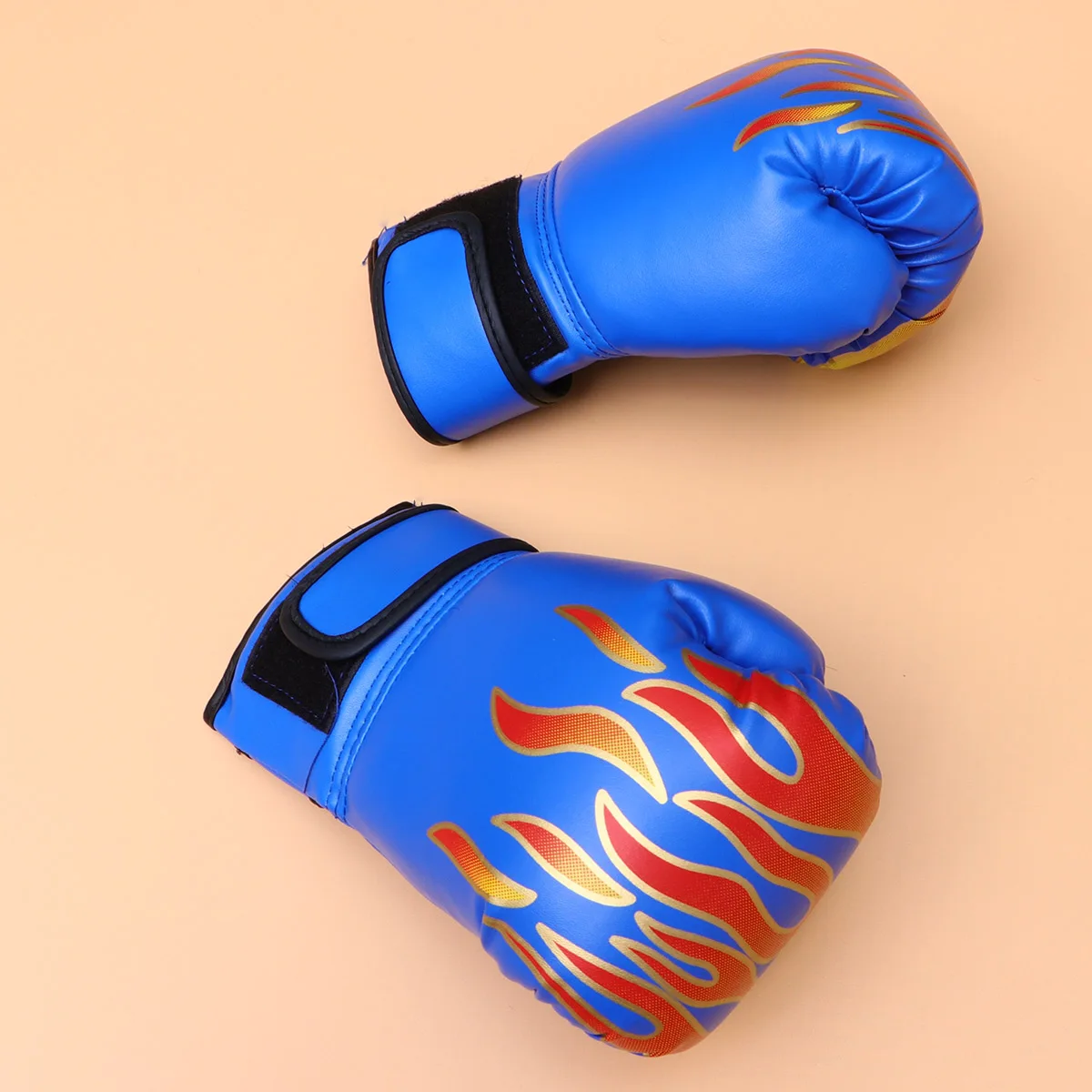 

Pu Boxing Flame Pattern 'S Training Gloves Kickboxing Mitts For Martial Arts Sparring Breathable Wear Resistant