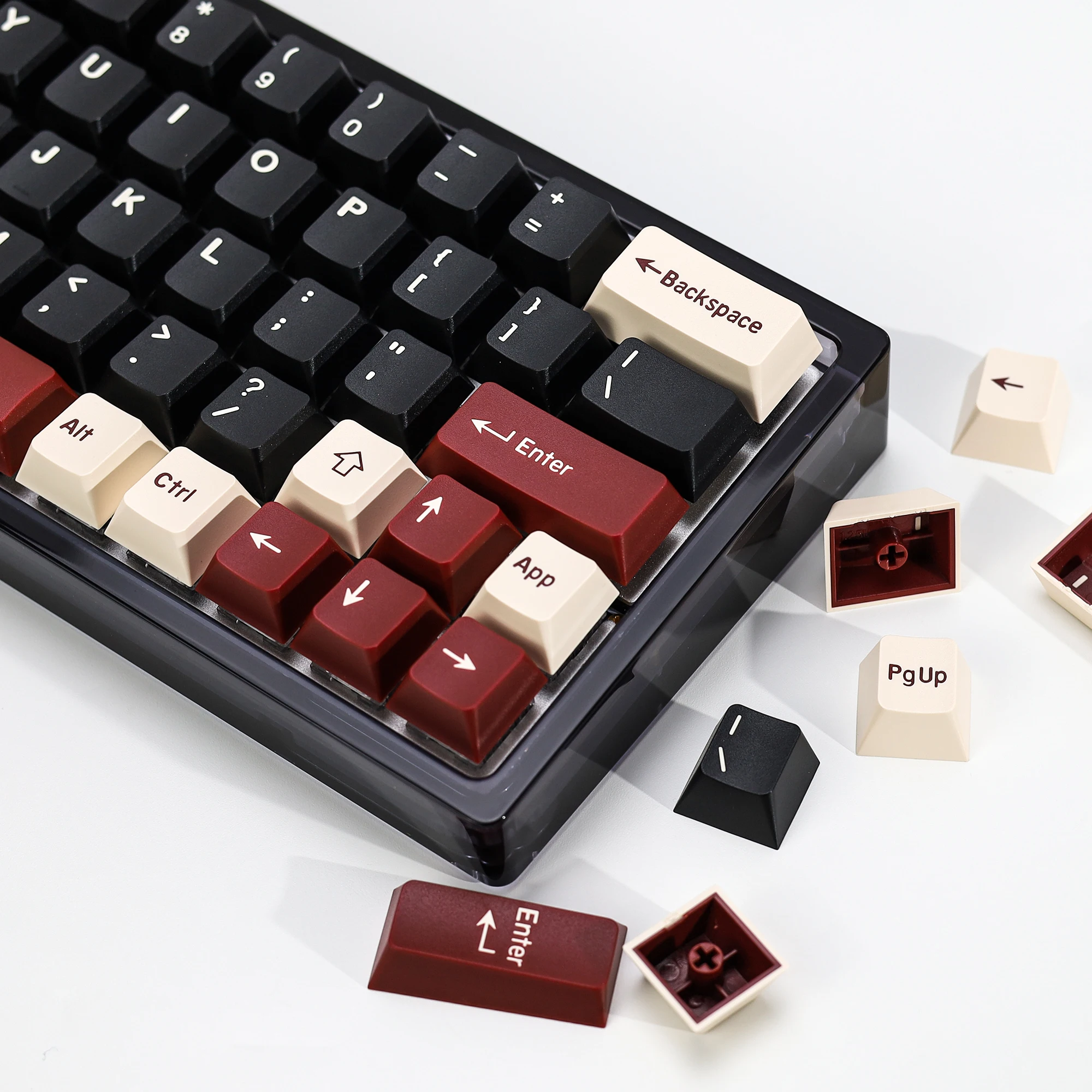 KBDiy Double Shot PBT Keycaps Rome Set 174 Keys Cherry Profile Custom Jade Translucent Key Caps For Mechanical Keyboard Keycap