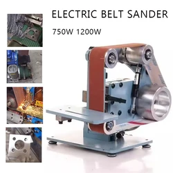 750W 1200W Electric Belt Sander Vertical And Horizontal Dual Use Belt Sander Polishing Grinding Machine