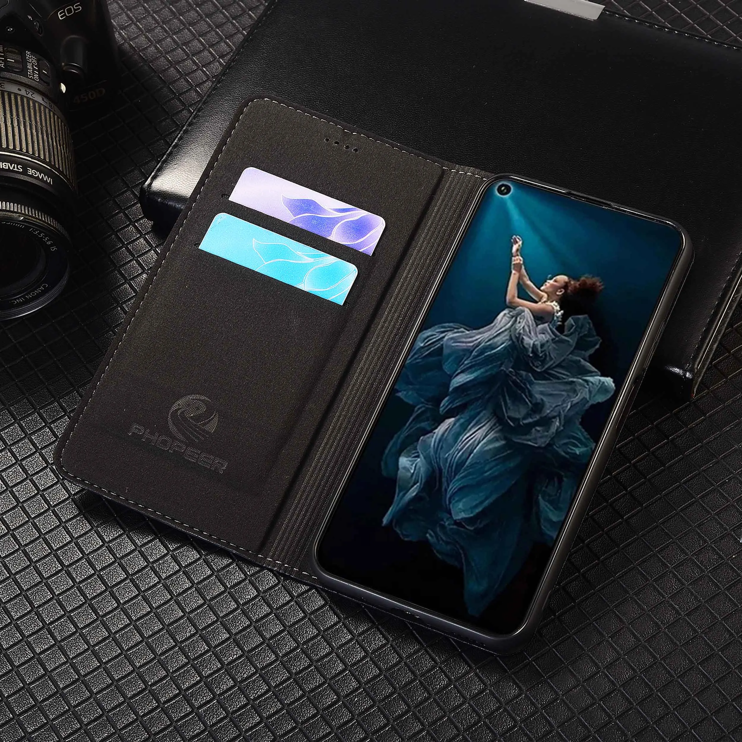 ل Honor Play 3 4 4T 5 5T 6T 7T Pro نمط متماسكة من محفظة جلدية حقيقية غطاء هاتف الوجه جلد البقر مقاومة للخدش عدم الانزلاق #2