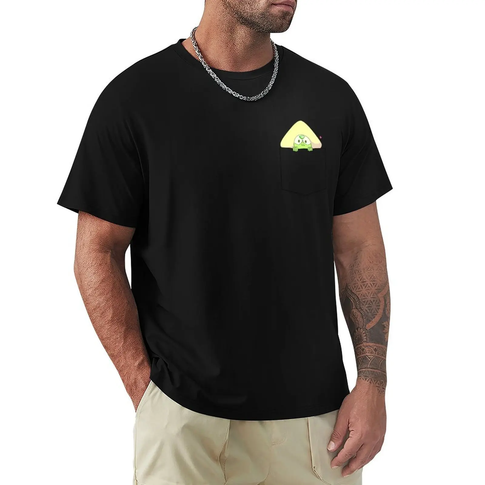 

Happy Peridot fake pocket T-Shirt Breathable Workout Short Sleeve Top